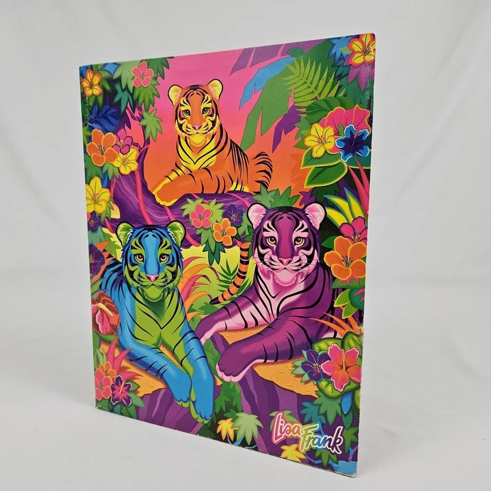 Vintage Lisa Frank Aloha Tigers 3 Ring Binder Folder Stuart Hall 90s